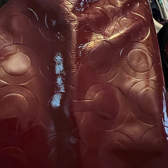 Coach - Carry All Large Deep Red Patton Purse - Picture 7 of 8